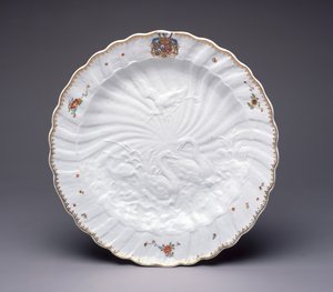 Tallrik från Svanen Service, Meissen Porslin, ca 1737-41 (hårdklistrat porslin)